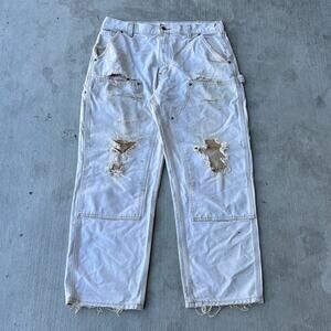 Carhartt brown faded double knee work wear carpenter pants